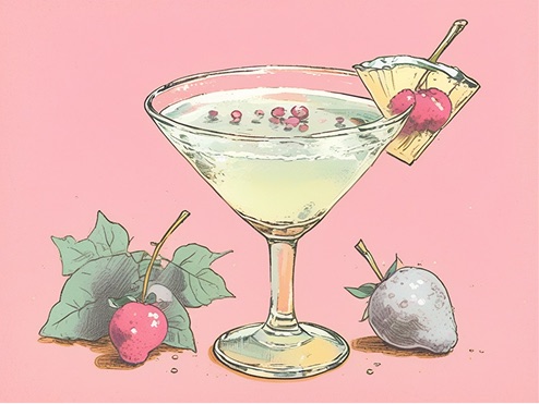 Illustrated berry cocktail